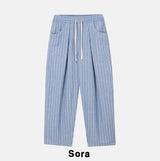 Summer Linen Stripe Banding Pants