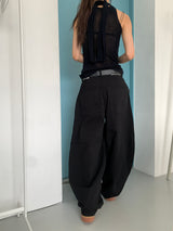 STUD BALLOON WIDE PANTS (2C)