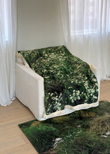 green bloom tassel blanket