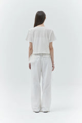 KIRSH PLAIN WORDING POINT T-SHIRT - WHITE