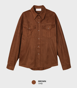 Age Western Pocket Suede Long Sleeve Shirt
