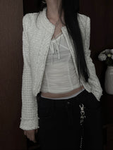 cropped tweed jacket (2color)