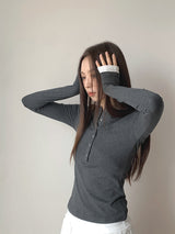 べーススパンデックスラウンドロングスリーブTシャツ