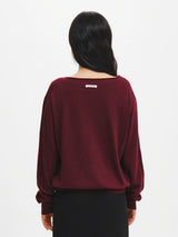 DEEP V-NECK LOOSE FIT KNIT PULLOVER