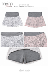 lace plum banding pants skirt