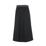 Folded check maxi skirt 001