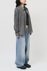 Jian Cropped Checked Shirt (3color)