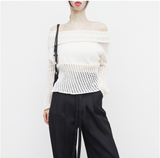 Vininto net off-shoulder knitwear