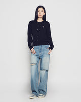 26SS WOMAN オープンカッティングデニムパンツ