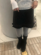 Freak Dot Frill Banding Knit Skirt