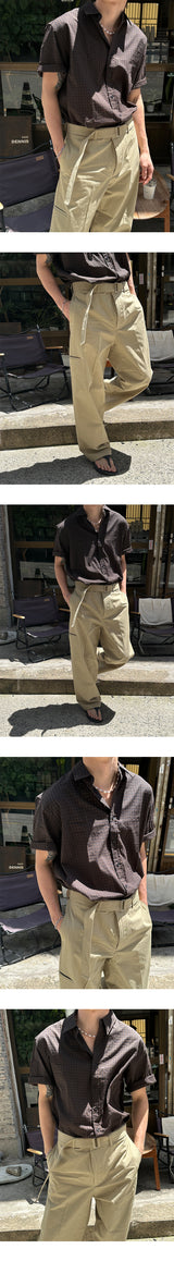 [S/S] ベルトコットンワイドパンツ（3色）