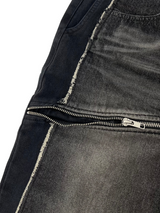Even zipper flared denim