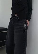 STUD BLACK DENIM