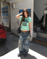 Mint lettering crop T