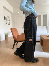 WORK STRIPE BALLOON JEANS