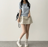 Lipo Pintuck Belt Set Banding Miniskirt