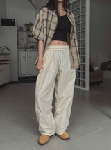 Blend stitch balloon banding pants