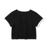Life is a Peach Crop Ringer T-Shirt_Black