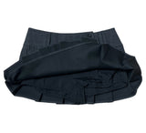 Wrap Check Pleated Mini Skirt