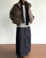 Mute Leather Short Padding Down Jumper 3C