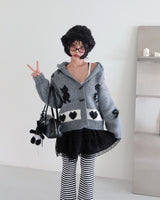 Nyangdeng's nose-dishon tteokbokki knit cardigan