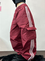TRACK CARGO STRING PADDING PANTS ❤🖤🤎💚💙5COLOR