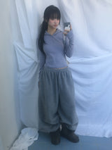 Fingerhole line hooded half zipup