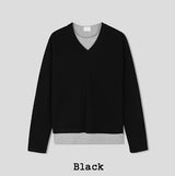 ベールレイヤードVネックニット