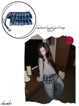 checkered layered frill wrap skirt