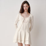 Ribbon Tie Cardigan (Cream)