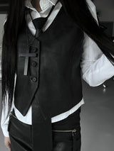 matte chic leather vest