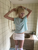 GLOW NAPOLEON STUD MINI SKIRT
