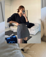 【MADE】Tuck Accent Wool Blend Mini Skort