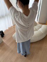 バックアイレットTシャツ