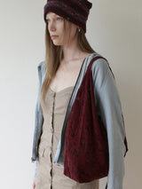 Jeanne Garden Suede Shoulder Bag_Burgundy