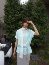 ボートネックTシャツ - ミント