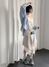 CROP OVER STRIPE SHIRT