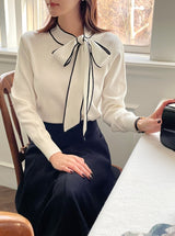 Coco Color Matching Line Tie Knit