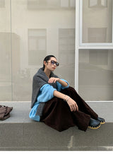 Easy V-neck loose fit V-neck knitwear