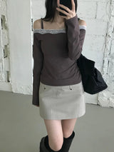 Laura Lace Off-Shoulder T-Shirt (3 colors)