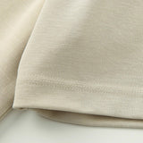 Men's summer loose casual round neck short sleeved T-shirt men's beige
