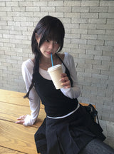 ラッキースエードプリーツラップスカート