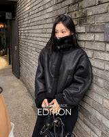 [MADE] Benny Cropped Shearling Jacket