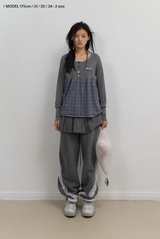 Side Fur Trim Sweatpants / Charcoal