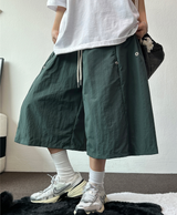 ハイクオリティ💜スナップナイロンバミューダパンツ 💚🤍🤎🖤6カラー