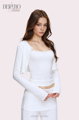 Anna lace cardigan training three-piece set (Sleeveless cardigan, pants)