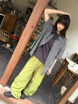 26SS★ [BAONHAUS] キネンズオーバーチェック半袖シャツ