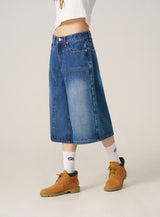 (W) Mid-Blue Bermuda Pants