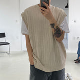 パンチングニットラウンドベスト　２色