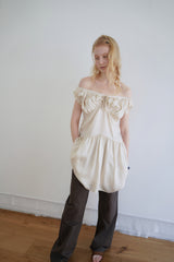 シルキーシャーリングドレス_beige